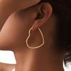 Love Shape Heart Earrings For Women Stainless Steel Ear Hoops Gold Plated Jewelry