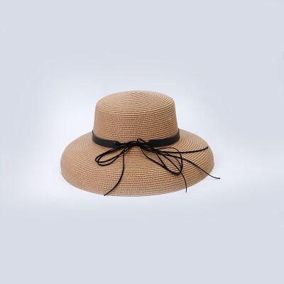 Sombrero de Paja de Verano Ymsaid Para Mujer Moda Elegante Lazo Dama Ala Ancha Caído Playa Visera Femenina Sombrero para el Sol