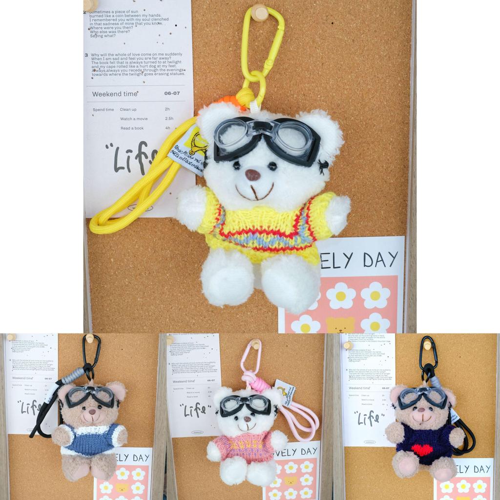 Dopamine Bear Plush Pendant With Cotton Filling For Backpack And Gift Use