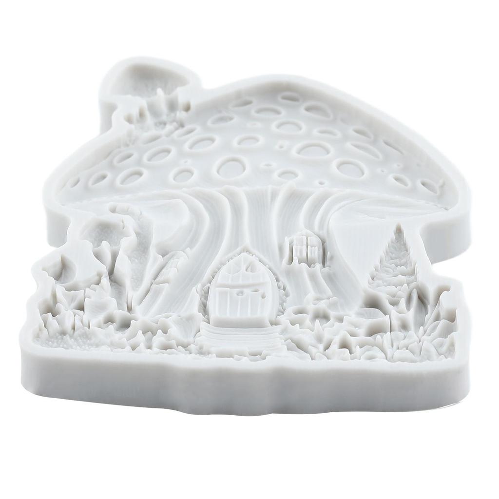 Fairy Garden House Silicone Mold Mushroom House Fondant Molds Cake Decorating Tools Cupcake Topper Candy Sugar Craft Gum Paste Polymer Clay