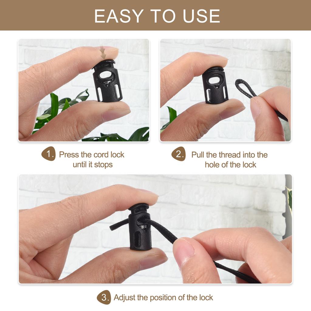 30 ks Plastové brzdičky na šňůrky Stahovací šňůrka Jednootvorové Pružinové přepínací zarážky Pružinová zarážka pro batoh Tkaničky Stahovací šňůrky 5,5x3mm