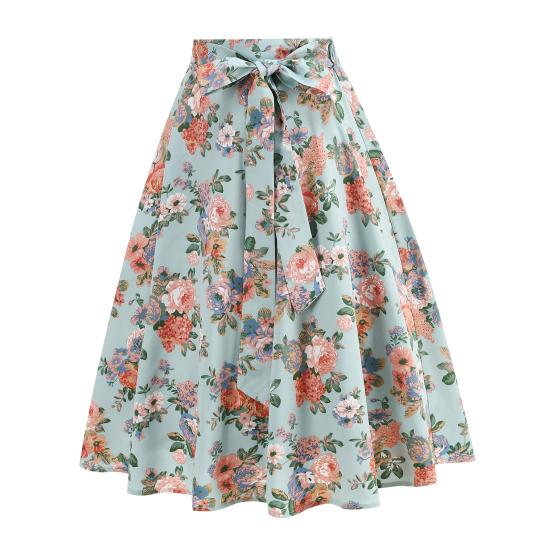 Women Skirt Fit A-Line Style High Midi Mid-calf Skirt Work Leisure