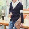 Men's Large Japanese Four-Bar Cardigan Sweater