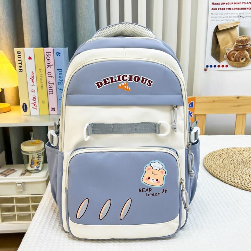 

High-value backpack fashionable versatile large-capacity schoolbag junior high school high school college student schoolbag female синий