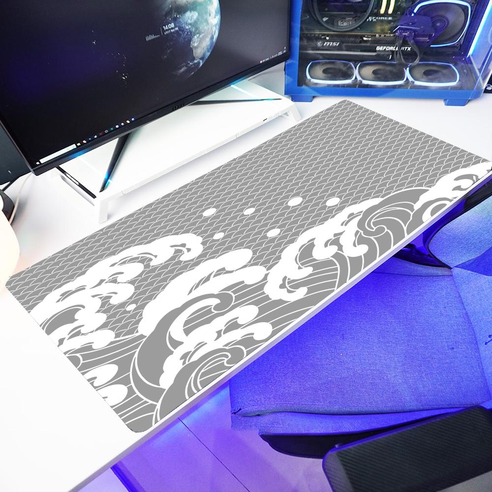 Waves Mouse Pad Xxl Desktop Keyboard Table Pads Game AntiSlip Desk Mat Computer Accessories Long Mousepad