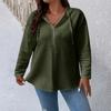 Women's Plus Size Fashion Casual Solid Color Hooded Sweatshirt With Long Sleeves And Drawstring Pullover Top