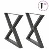 VidaXL Dining Table Legs 2 Pieces Anthracite 90 X (72-73,3) Cm Steel 4012734