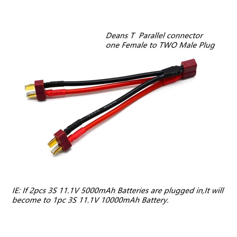 T Plug Adapter Connector 1 Female to 2 Male Splitter Two Devices Simultaneously with this Liion Battery Connector