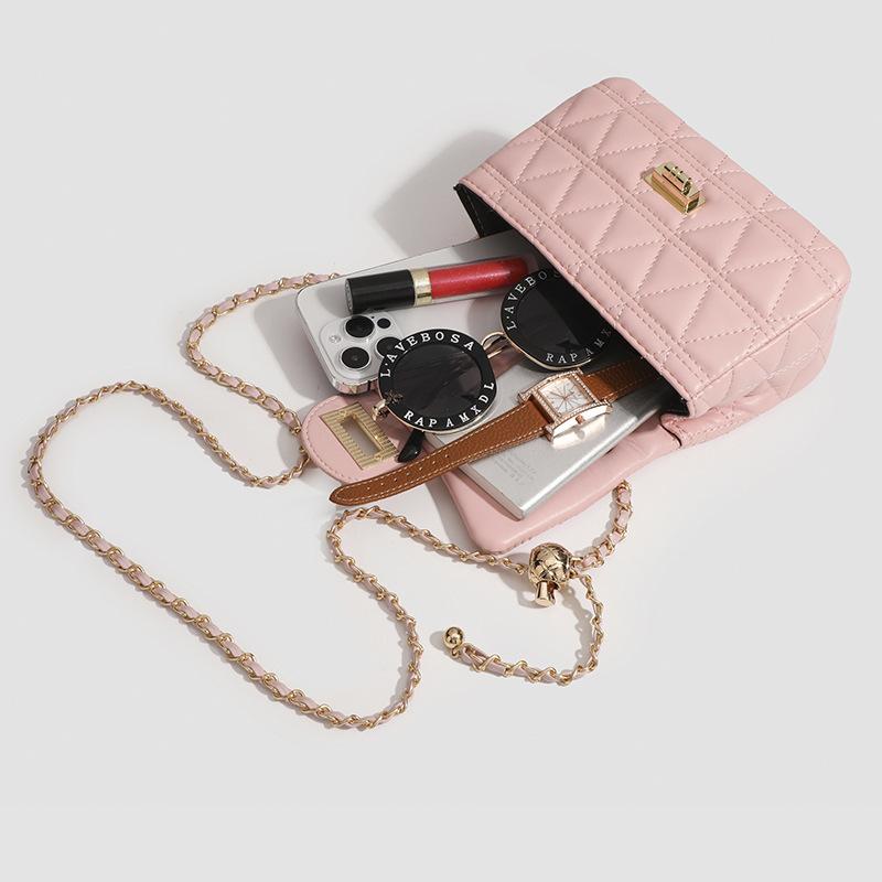 Women's Bag Chain Women's Bag Shoulder Messenger Bag Versatile PU Small Bag Diamond Embroidered Bag