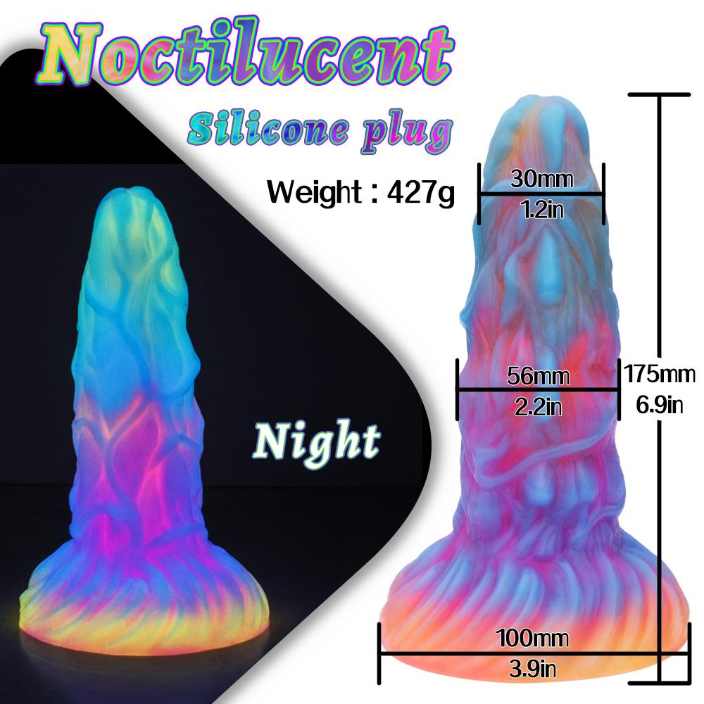 Realistic Night Glowing Anal Plug Luminous Monster Dragon Dildo for Women Men Butt Plug Sexy Dog Shape Sex Toy for Couples