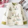 Chinese Style Floral Padded Jacket with Frog Buttons