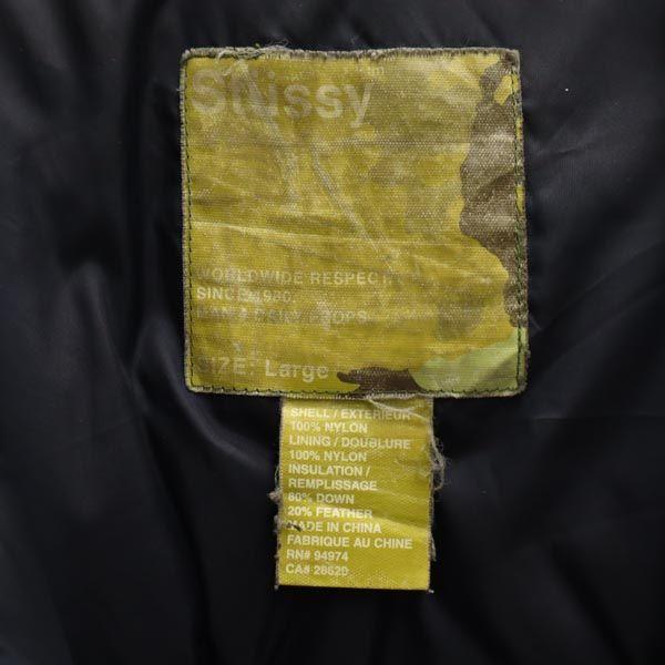 Stussy Tmavě modrá visačka Stará péřová bunda L černá Pánská Použitá