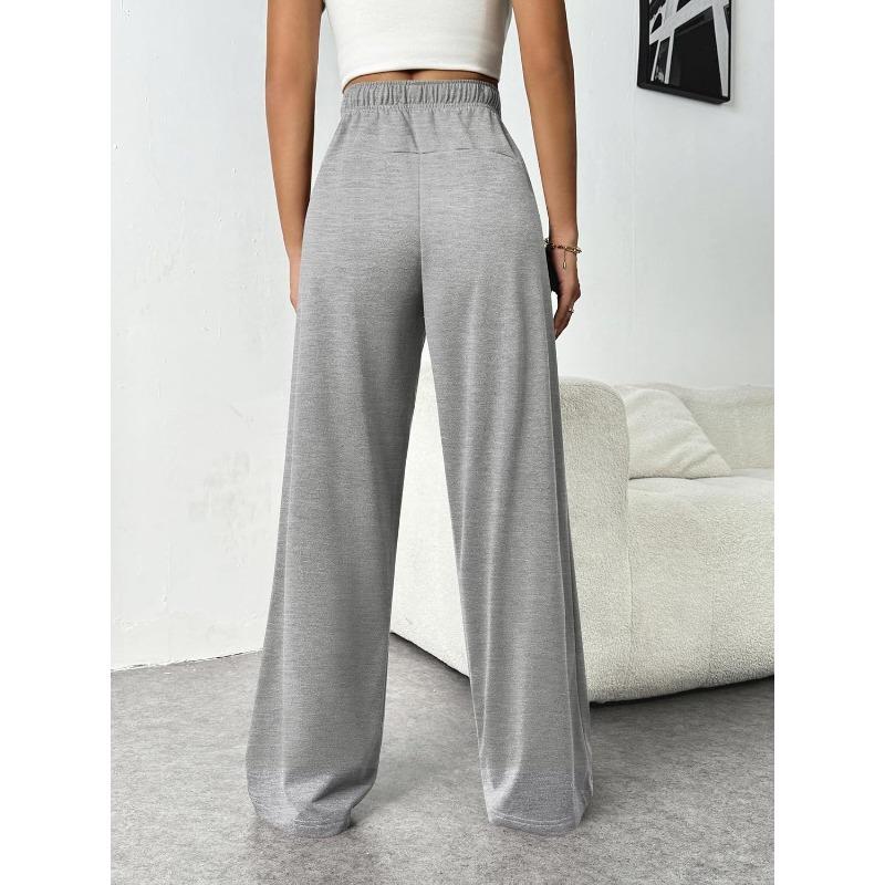 Women's Drawstring Waist Wide Leg Sweatpants Casual Trousers