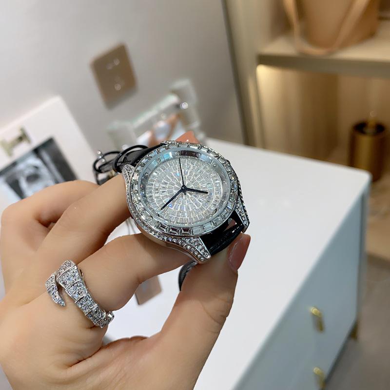 Watch Female Gypsy Full Diamond Women'S Watch High-End Leather Waterproof Fashion Women'S Quartz Watch