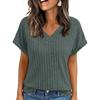 Summer Tops Women's Short Sleeve Casual V Neck Pullover T-Shirt