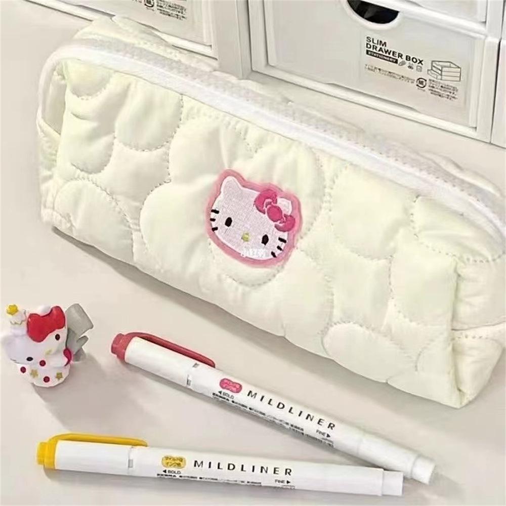 Pink Girly Heart Japanese Cat Zipper Pencil & Makeup Bag