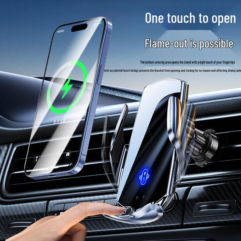Q11 Smart Wireless Charger & Auto-Clamping Car Phone Holder - 15W Fast Charge & Universal Navigation