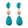 Vintage lake blue resin geometric water drop earrings elegant and thin holiday style niche high-end women's earrings