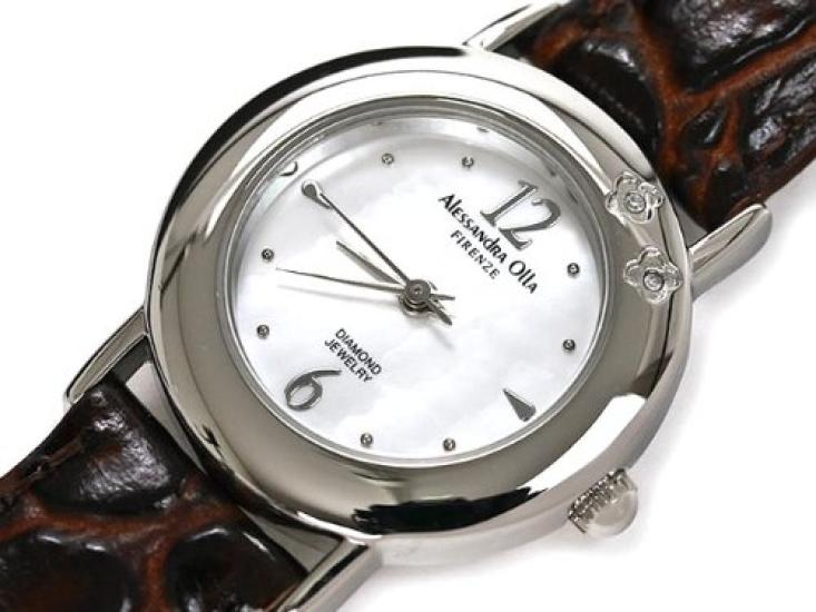 Alessandra Olla AO-6900 BR Women's Watch with 2 Diamonds