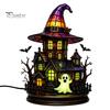 Whimsical Home Accents Gothic Witch Hat Night Light, Warm Glow Acrylic Halloween Decorative Lamp, Vintage Creative Props Spooky Decor for Mantel Shelf