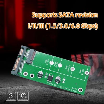 M.2 SSD Adapter M2 SATA Adapter Riser M.2 To SATA Adapter M.2 NGFF Converter SATA3.0 6G Card B Key for 2230-2280 M.2 SATA SSD