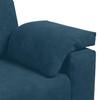 3 Piece Sofa Set with Cushions Blue Velvet