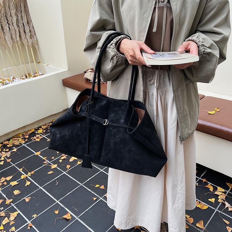 Autumn and Winter Retro Large-capacity Bag Women's 2025 New Fashion and Simple Commuter Shoulder Bag College Student Tote Bag
