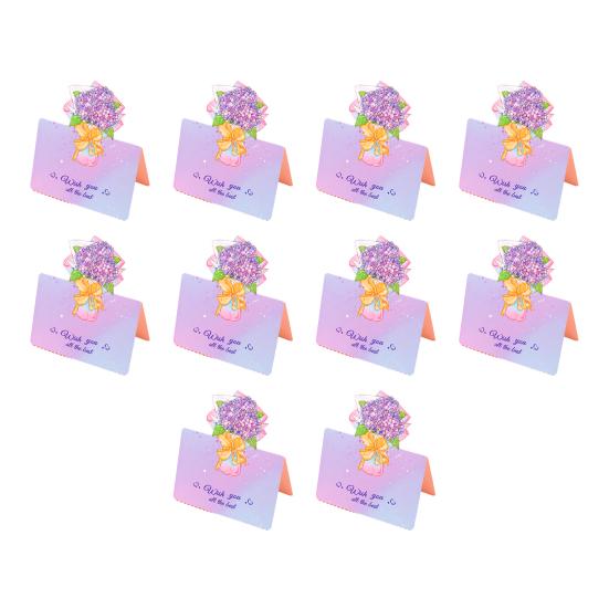 Holiday Blessing Card 10Pcs 3D Bouquet Greeting Card, Thank You Best Wishes Folding Floral Note for Mother's Day Father's