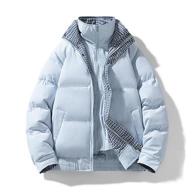 Winter New Fake Two-piece Cotton Coat for Couples with The Same Design, Casual and Versatile, Thickened Bread Coat for Men