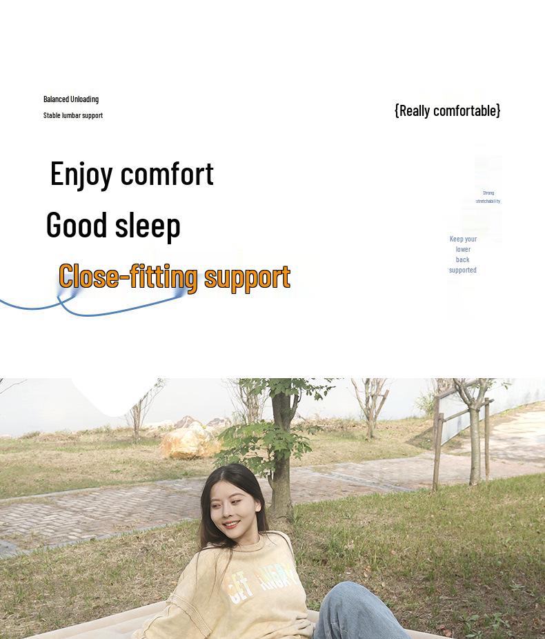 Double Inflatable Camping Mattress with Moisture-Proof Flocking