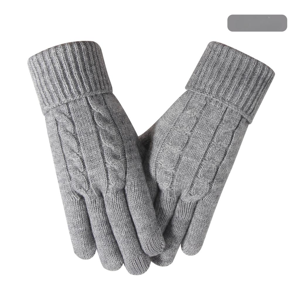 Winter Women Knit Gloves Fleece Lined Thick Warm Gloves Outdoor Riding Touchscreen Gloves