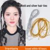 Gold & Silver Braided Hair Tie: Age-Defying Accessory for Girls & Women - Stylish, Versatile Band for Trendy Hairstyles