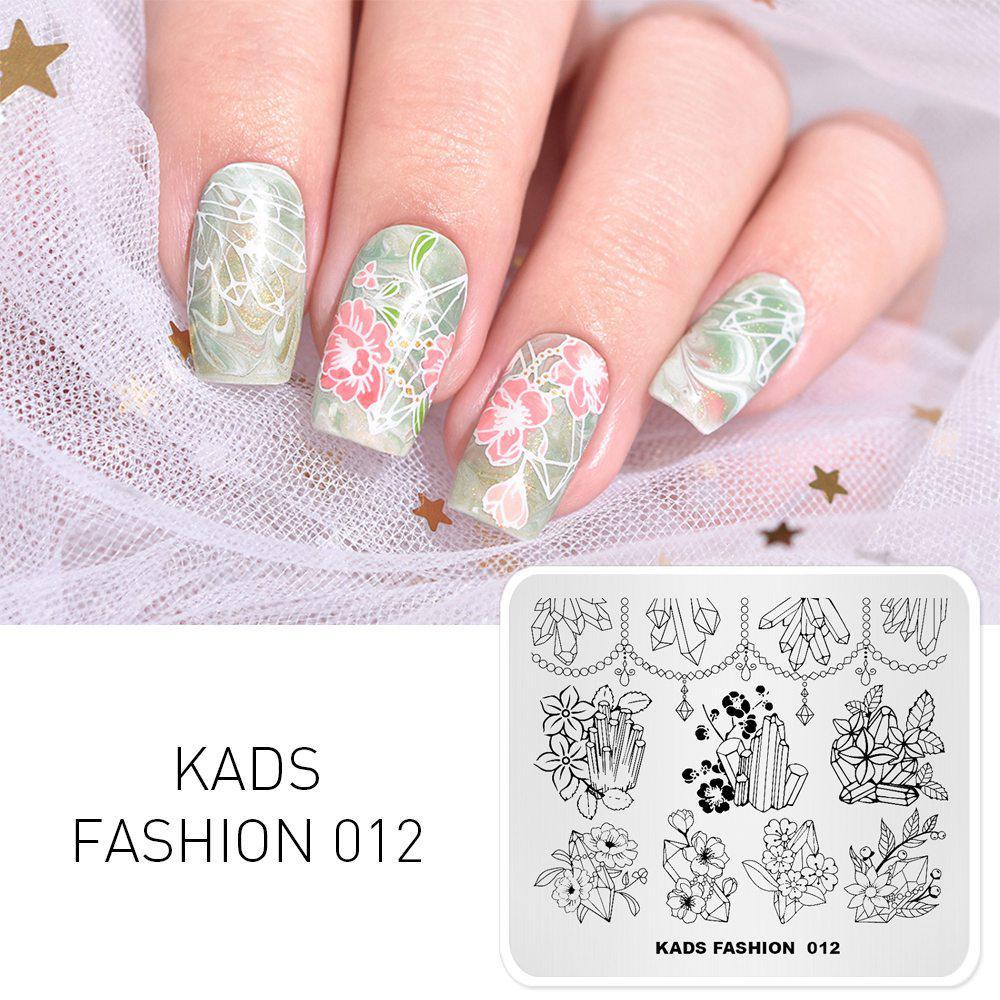 

KADS Fashion 012 штамповочные пластины для дизайна ногтей, маникюрные штамповочные пластины, шаблоны, пластины с изображениями для инструментов «сделай сам», украшения ногтей