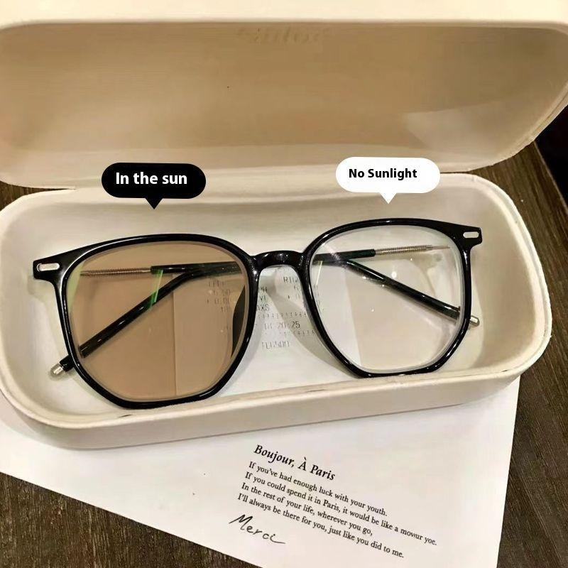 Myopia Glasses Photosensitive Discoloration Sunglasses Anti-blue Light