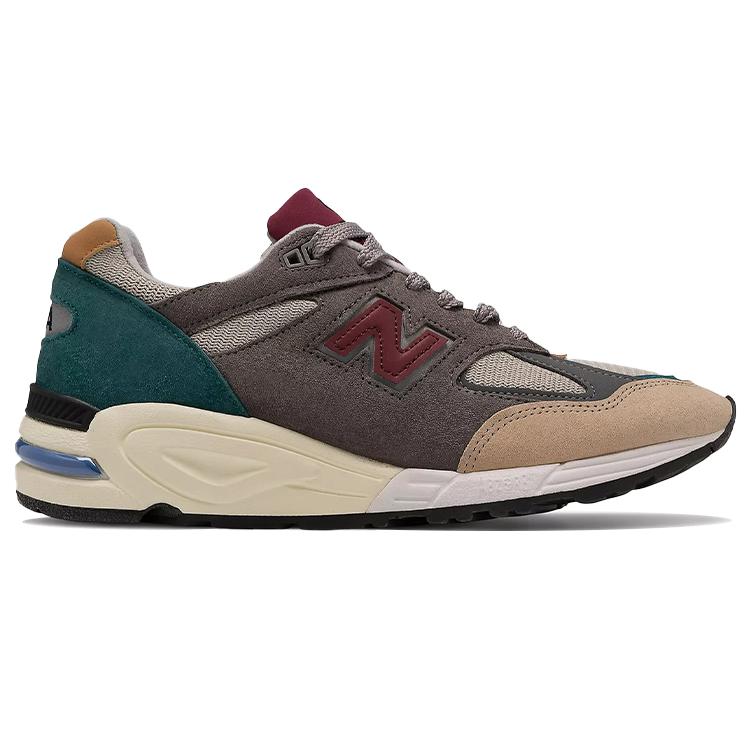 New Balance 990v2 Grey Green Maroon