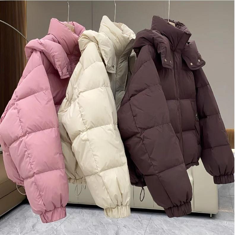 Padded Jacket Women's Large Size Hooded New Year Padded Jacket Women's Short Down Padded Jacket Winter Small Jacket All-match