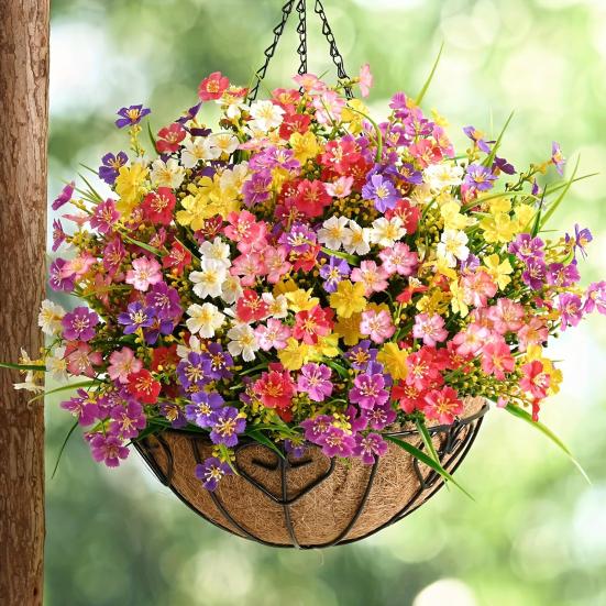 2 szt. Sztuczne kwiaty, odporne na promieniowanie UV, sztuczne rośliny, nieblaknące, sztuczne kwiaty do domu, wazon, kosz, pudełko na okno, dekoracja zewnętrzna