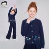 Betty Girls' Letter Pattern Thin Cardigan Sweater