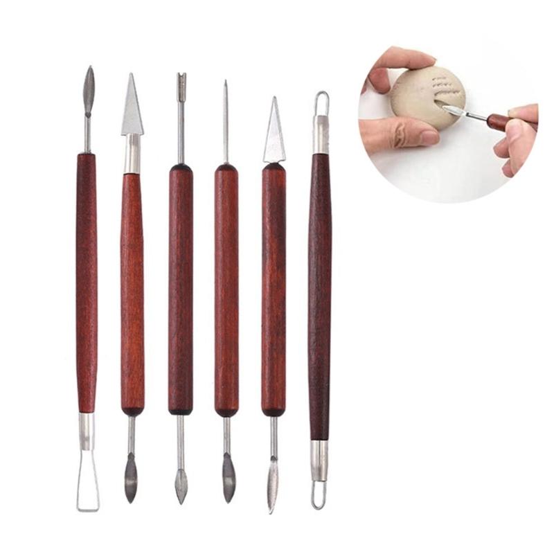 17 Pack Clay Tools Sculpting Pottery Tools Pack Modeling Clay Sculpture Set Double-Sided DIY Wooden Handle Ceramic Tool