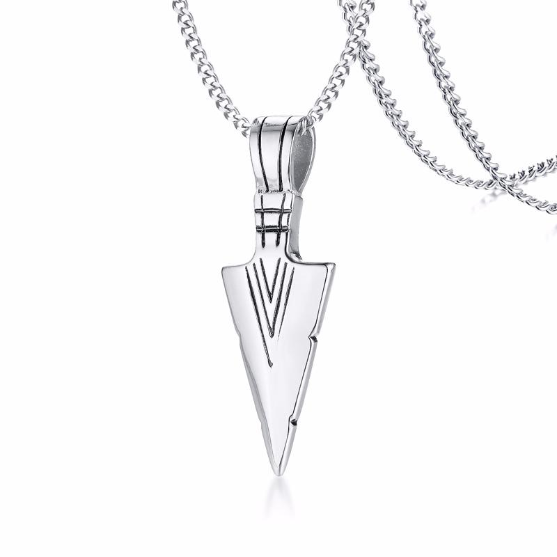 Heren Ketting, Pijlpunten Kunai Hanger, Roestvrij Staal Primitieve Stammen Speer Kettingen, Mannen Kunai Etnische Viking Ketting