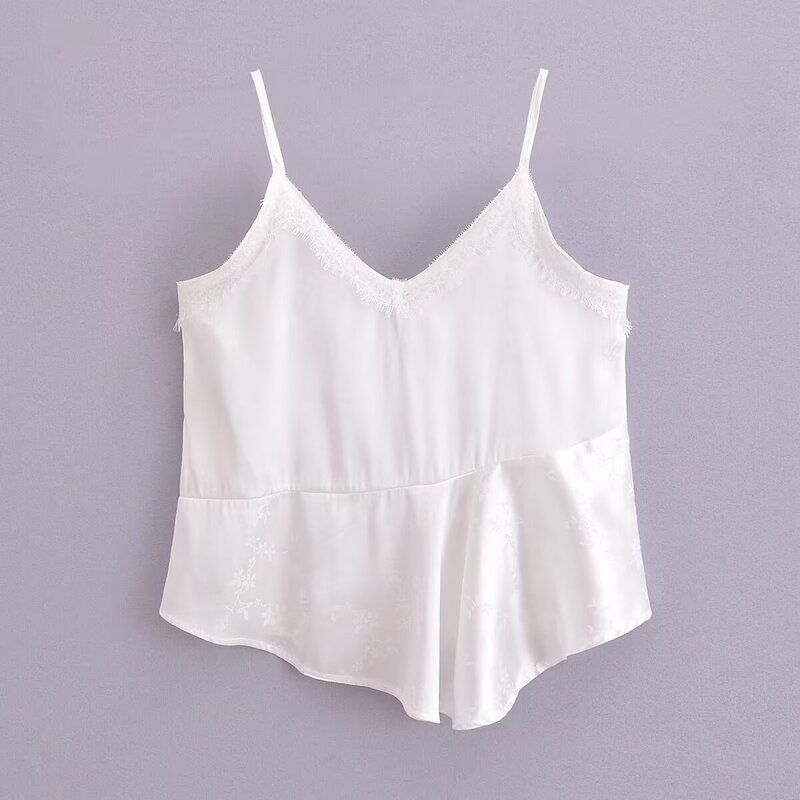 European and American Women's Clothing Summer New Fashion Sexy Sweet Loose Jacquard Lace Camisole 1165073 250