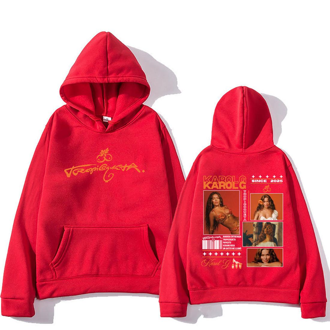 

Karol G 2025 New Album Tropicoqueta Double Sided Printed Hoodies Men Women harajuku fashion Sweatshirts vintage Oversized tops S