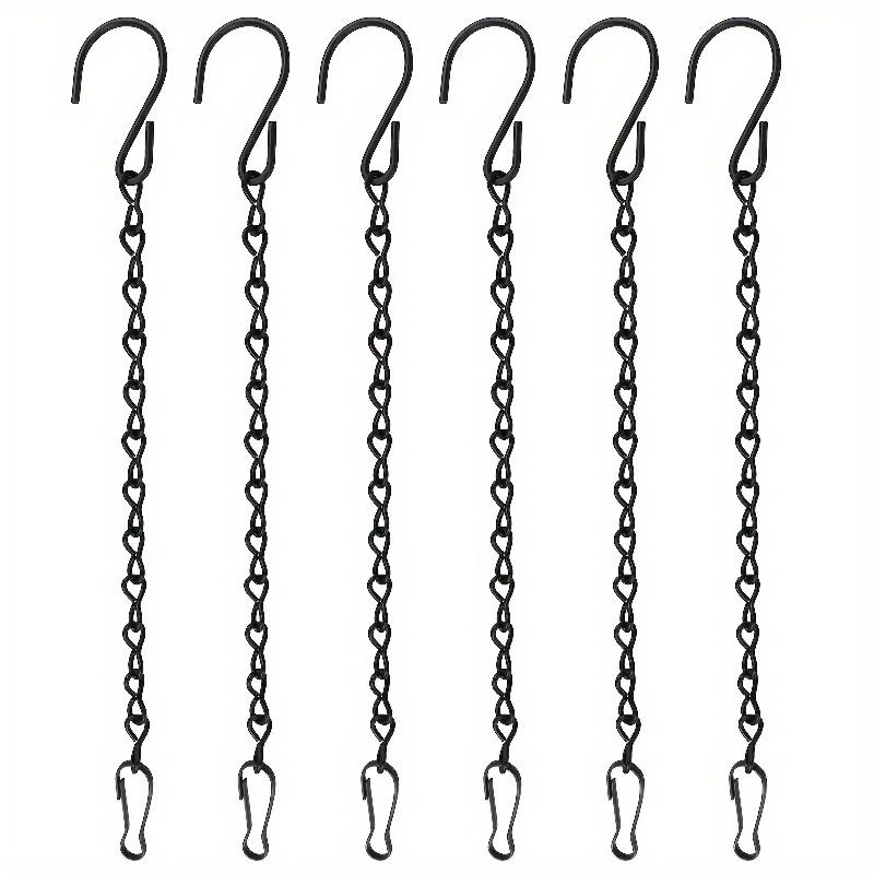 6-12PCSBlack Outdoor Wind Chime Hanging Chain Bird Feeder Flower Pot Birdhouse Hanging Decoration Accessories Wholesale