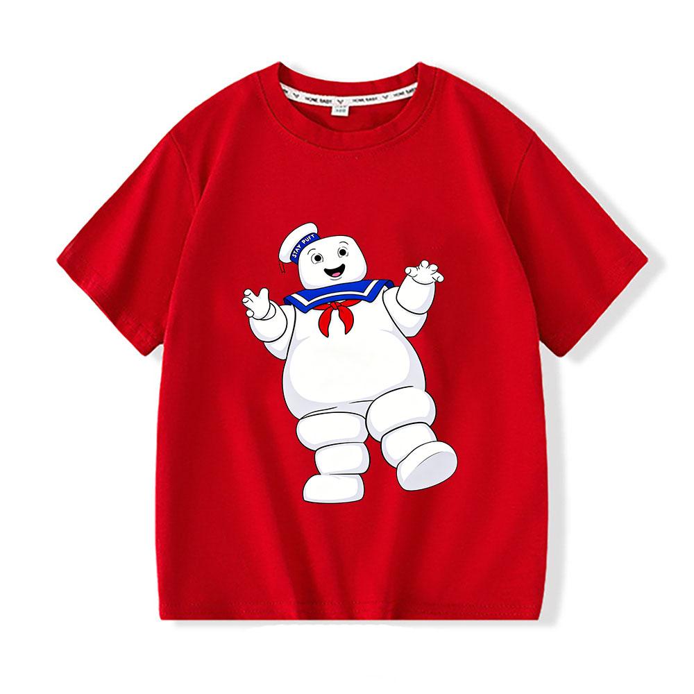 

Ghostbusters Children s T-Shirt 100% Cotton Cartoon Print Tops 2-12Y Short Sleeve Kawaii Boys Girls Casual O-neck Toddler Summer 100 красный