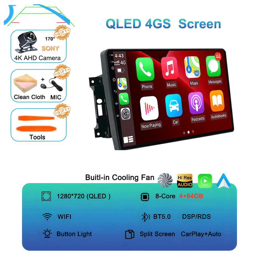 Android 14 Car Radio QLED GPS Navigation Multimedia Player For Jeep Compass/Commander/Grand Cherokee/Wrangler/Liberty AutoRadio