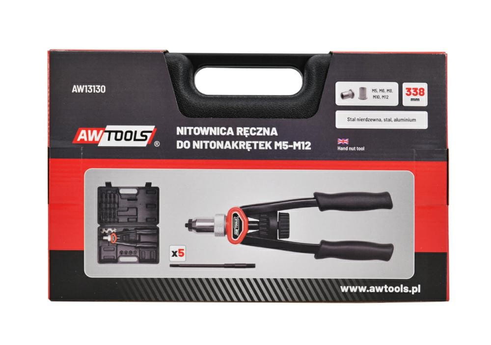 Awtools Riveter for Rivet Nuts M5-12 338mm