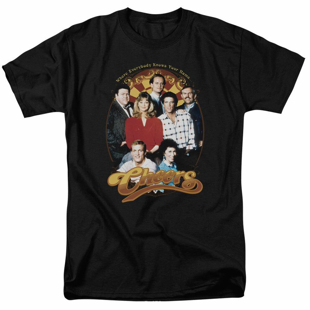 Cheers Group Shot T Shirt Mens Licensed Classic TV Merchandise Black S