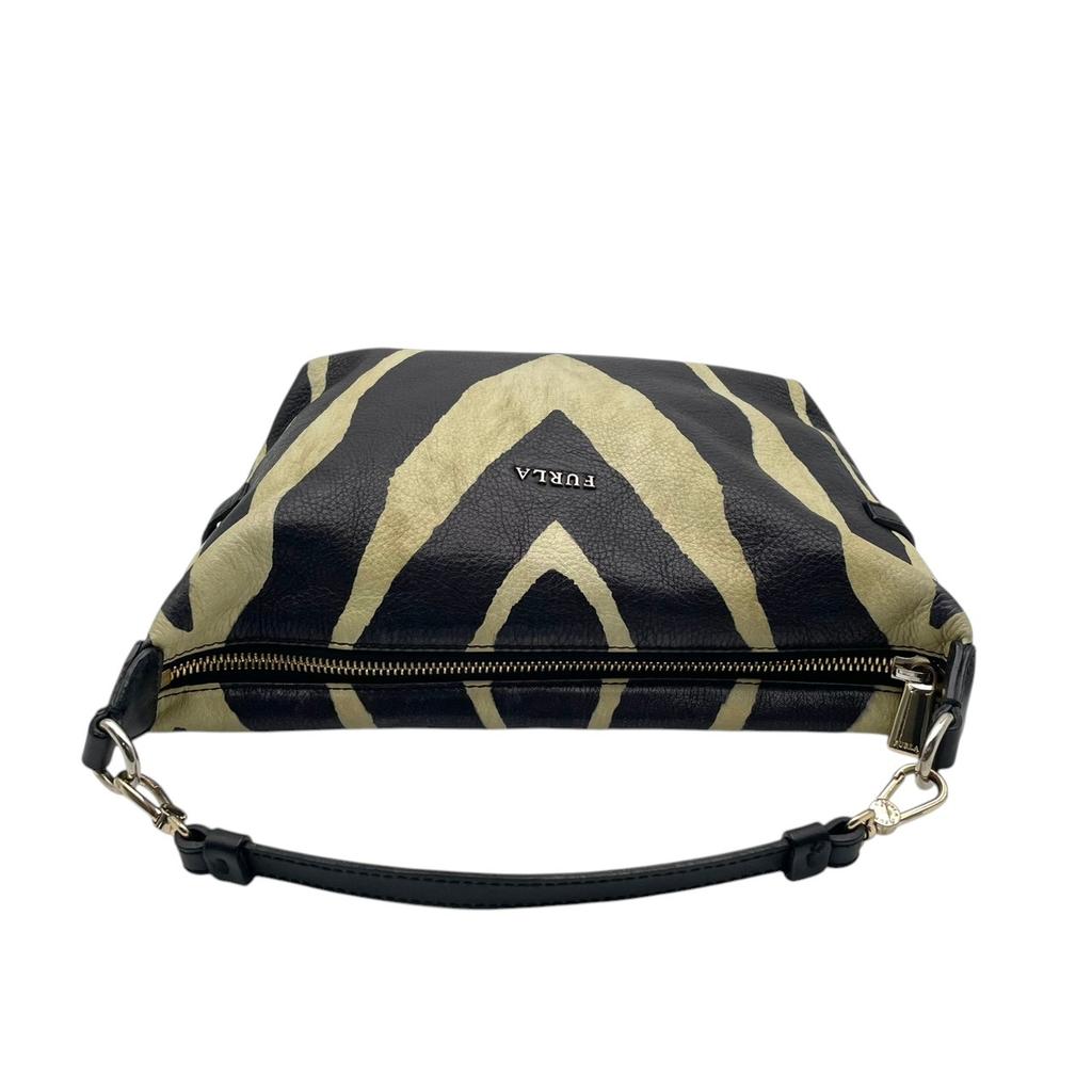 Used Furla Shoulder Bag Zebra Pattern 2-Way Shoulder BagShoulder Bag black/white leather Women