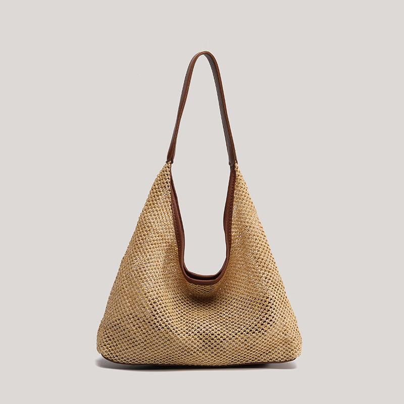Niche Straw Woven Bag 2025 Summer New Woven Shoulder Tote Vegetable Basket Vacation Weaving