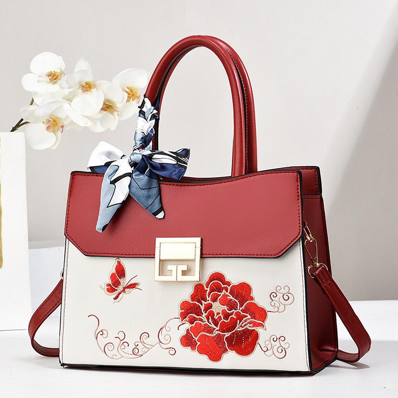 Качественные кожаные роскошные сумки женские сумки дизайнерские вышитые сумки через плечо для женщин большая вместительная сумка-тоут саквояж A Main 29x12x21cm